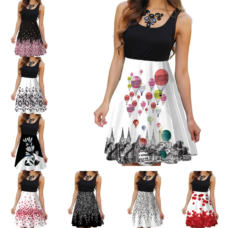 Sleeveless Floral Print Summer Dress for Women - Image 9