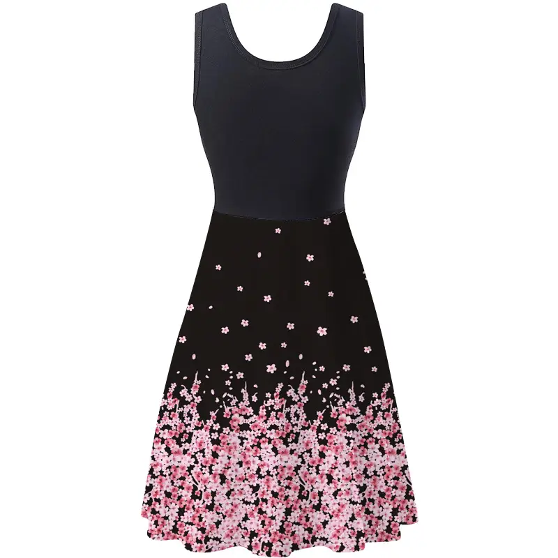 Sleeveless Floral Print Summer Dress for Women - Image 2