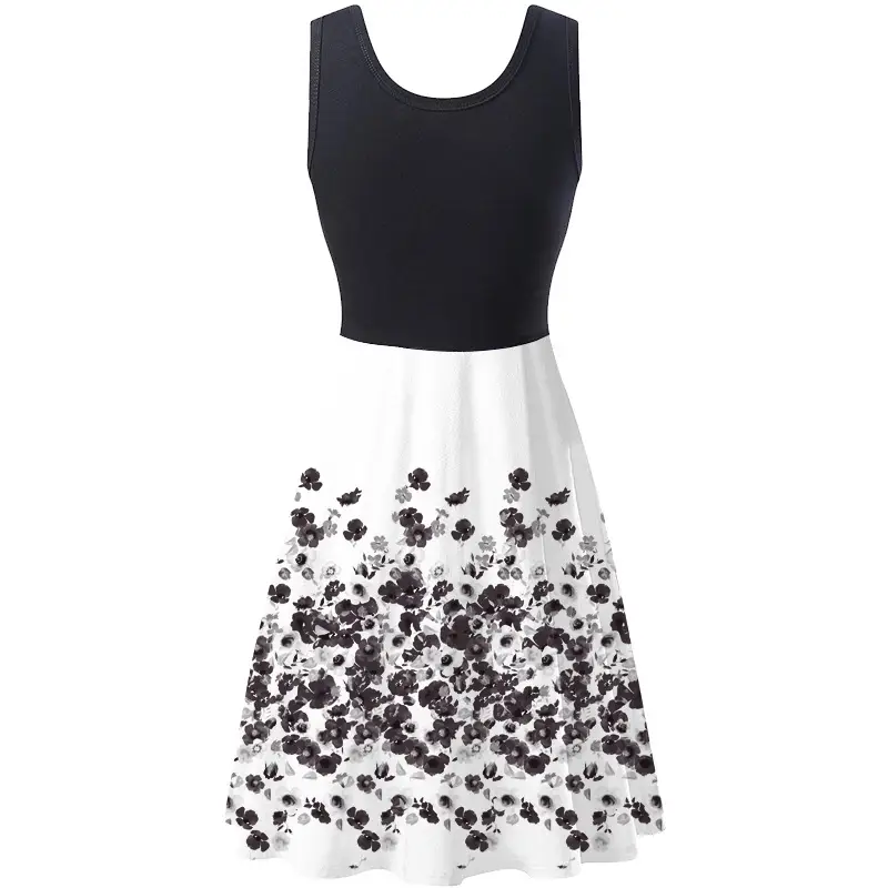 Sleeveless Floral Print Summer Dress for Women - Image 3