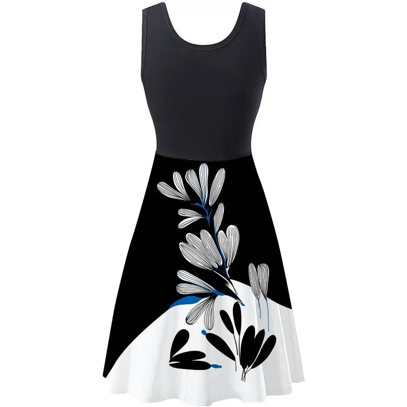 Sleeveless Floral Print Summer Dress for Women - Image 4