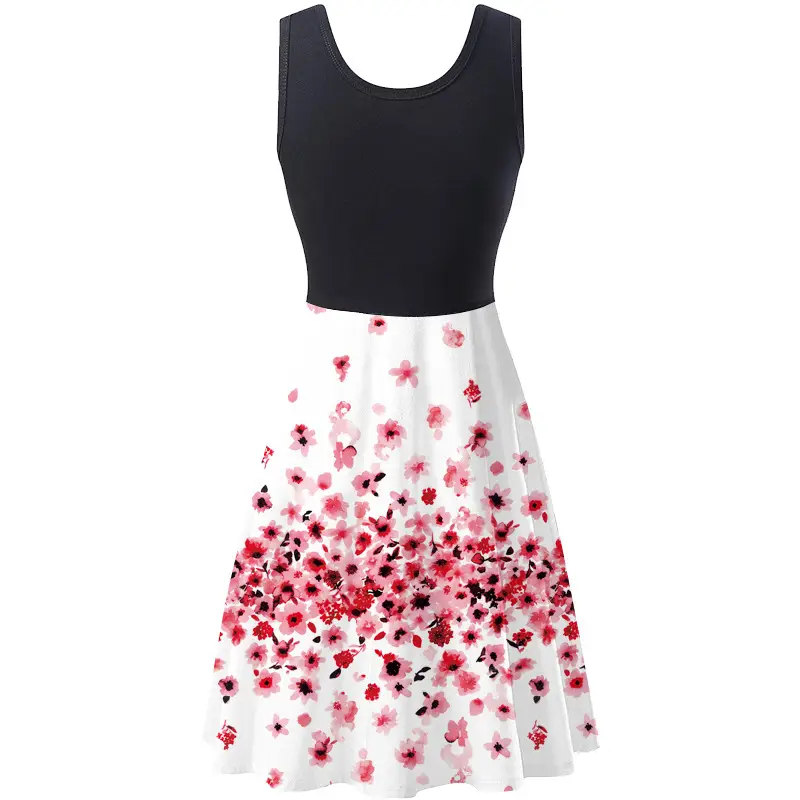 Sleeveless Floral Print Summer Dress for Women - Image 5