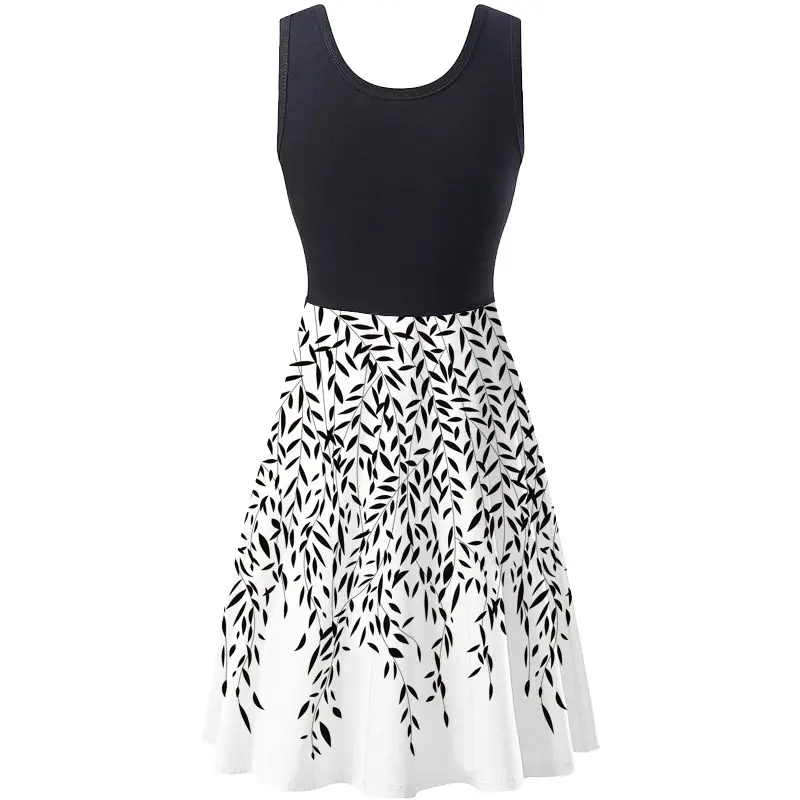Sleeveless Floral Print Summer Dress for Women - Image 7
