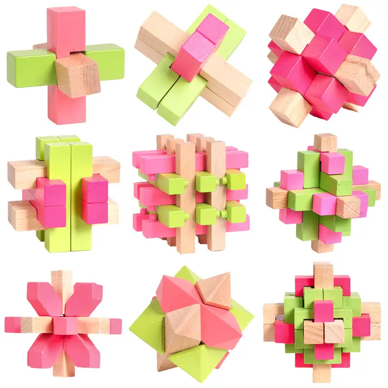 Wooden Kongming Lock Toy for Kids Educational Building Blocks - Image 53