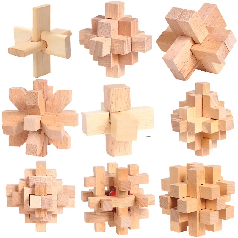 Wooden Kongming Lock Toy for Kids Educational Building Blocks - Image 54