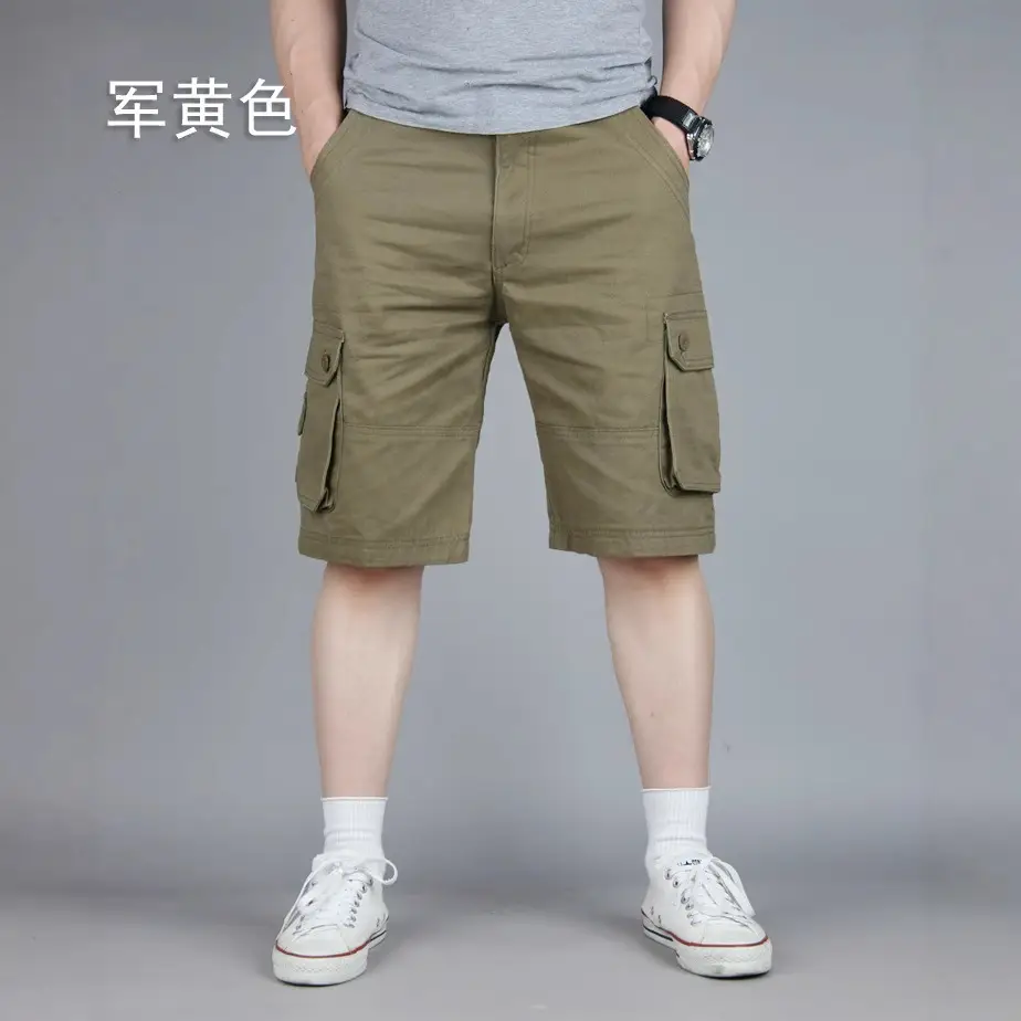 Men's Army Green Cargo Shorts Large Pocket