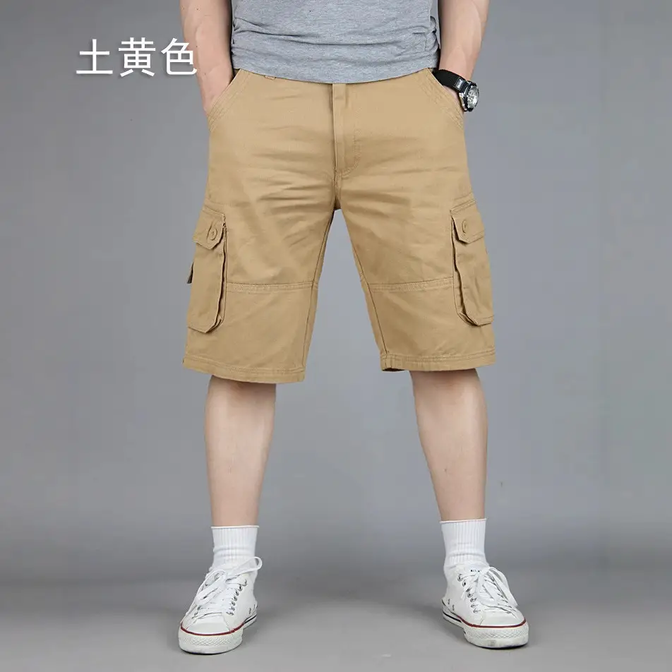 Men's Army Green Cargo Shorts Large Pocket