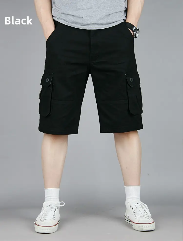 Men's Army Green Cargo Shorts Large Pocket
