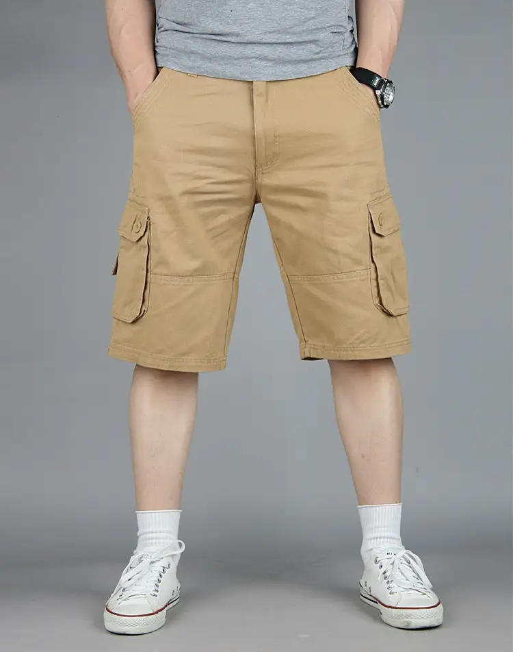 Men's Army Green Cargo Shorts Large Pocket