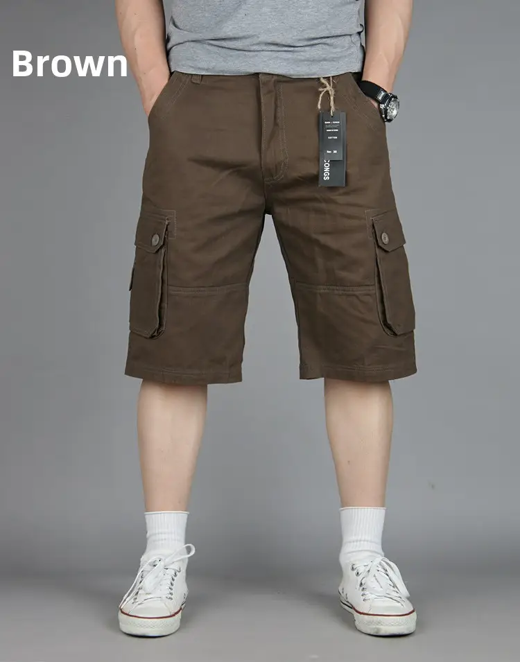 Men's Army Green Cargo Shorts Large Pocket