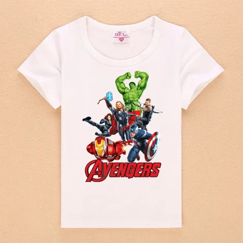 Avengers Kids T-Shirt White Short Sleeve Summer - Image 6
