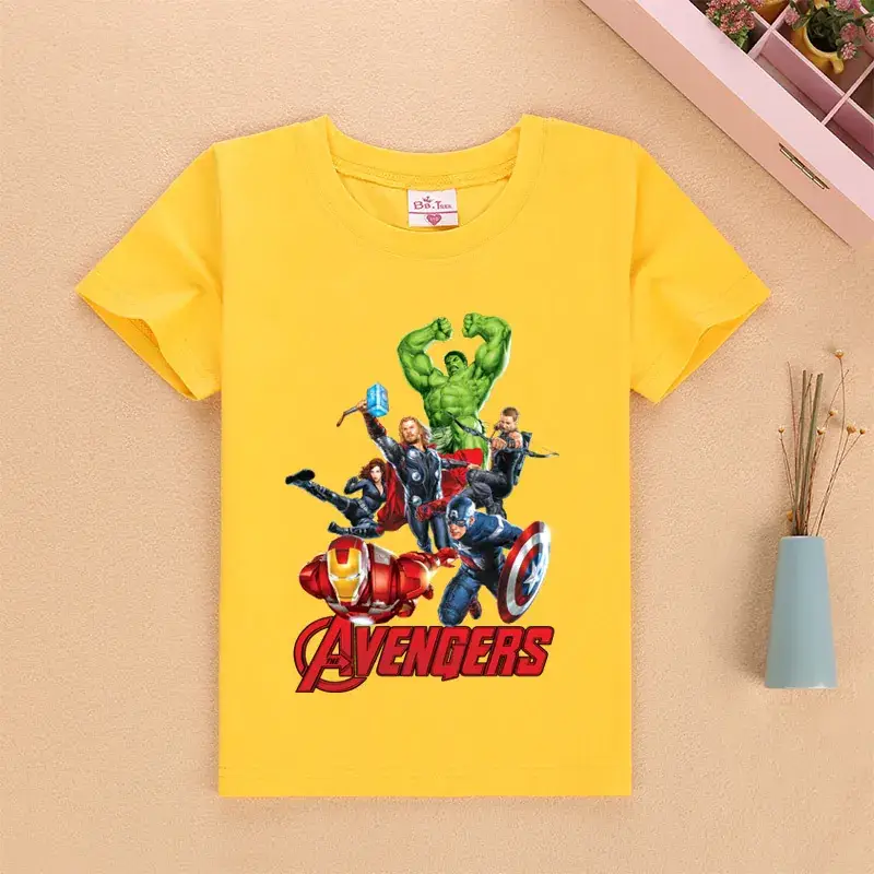 Avengers Kids T-Shirt White Short Sleeve Summer - Image 4