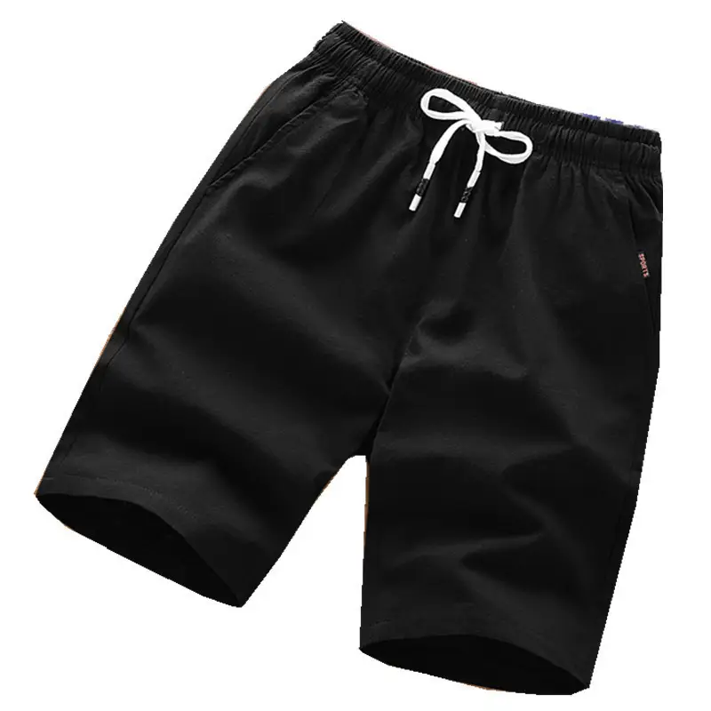 Men Cotton Casual Shorts Black Large Summer - Image 11