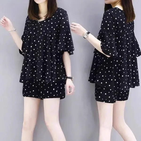 Plus-Size Polka Dot Summer Outfit for Chubby Girls - Image 4