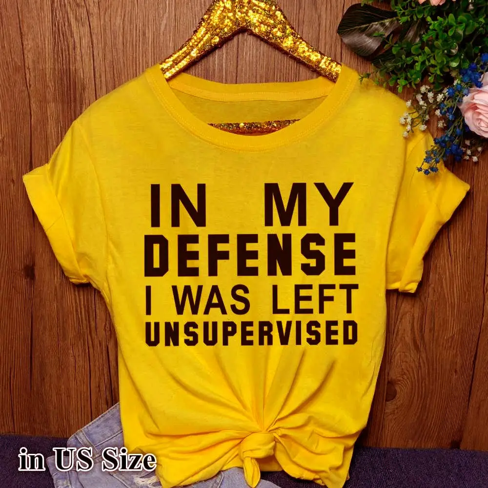 My Defense I Was Left Unsupervised Grey T-Shirt - Image 4