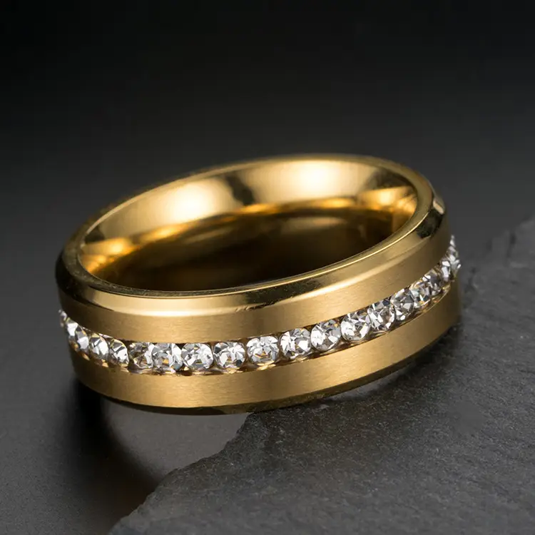 8mm Wide Single Row Full Diamond Zircon Ring — feature 11