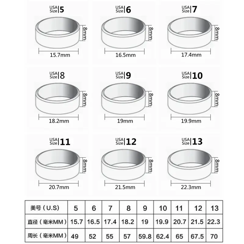 8mm Wide Single Row Full Diamond Zircon Ring — feature 15