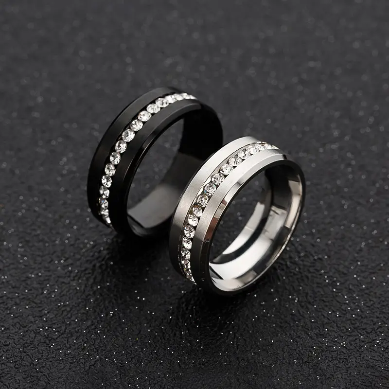8mm Wide Single Row Full Diamond Zircon Ring — feature 7