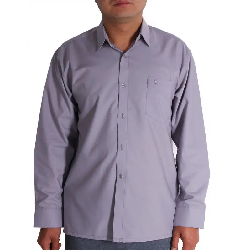 Middle-Aged Men Long Sleeve Button Shirt Blue