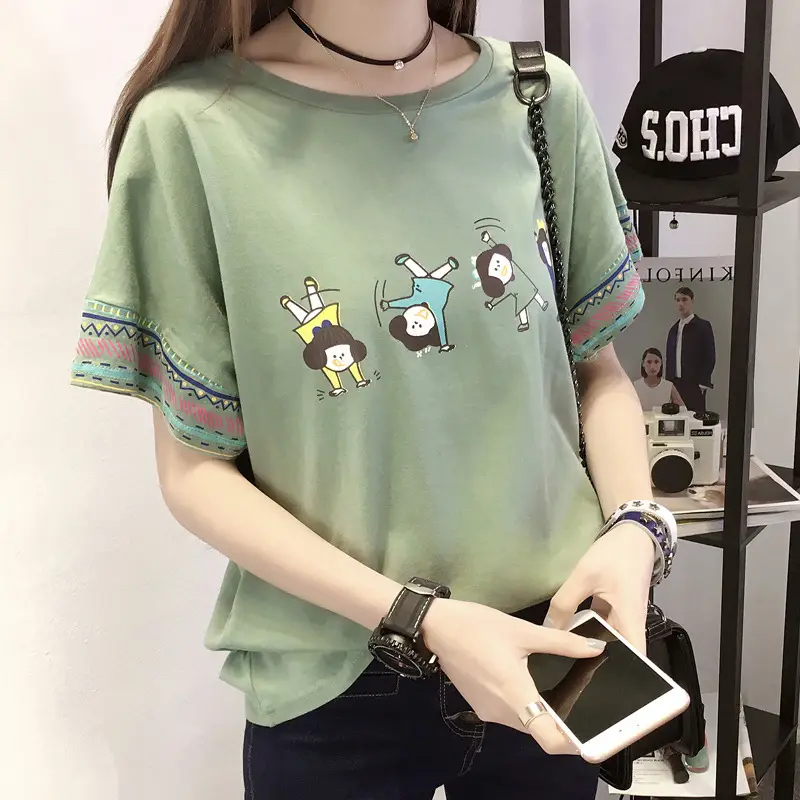 Women Pink Graphic T-Shirt 2025 Summer Loose Fit - Image 4