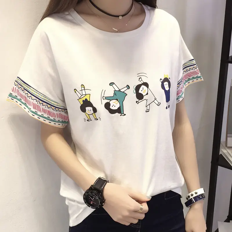 Women Pink Graphic T-Shirt 2025 Summer Loose Fit - Image 7