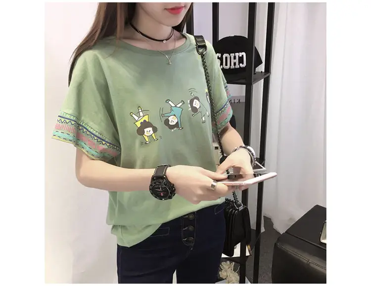 Women Pink Graphic T-Shirt 2025 Summer Loose Fit — feature 4