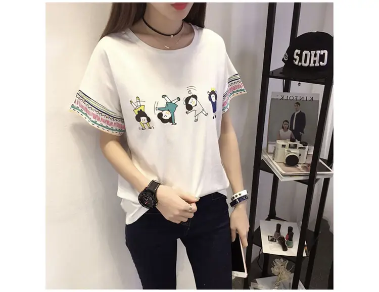 Women Pink Graphic T-Shirt 2025 Summer Loose Fit — feature 6