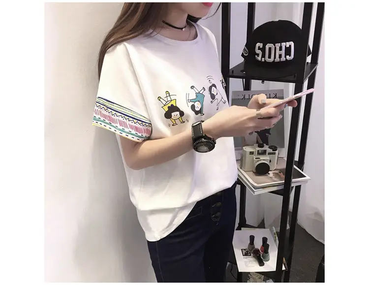 Women Pink Graphic T-Shirt 2025 Summer Loose Fit — feature 7