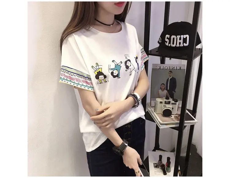 Women Pink Graphic T-Shirt 2025 Summer Loose Fit — feature 8