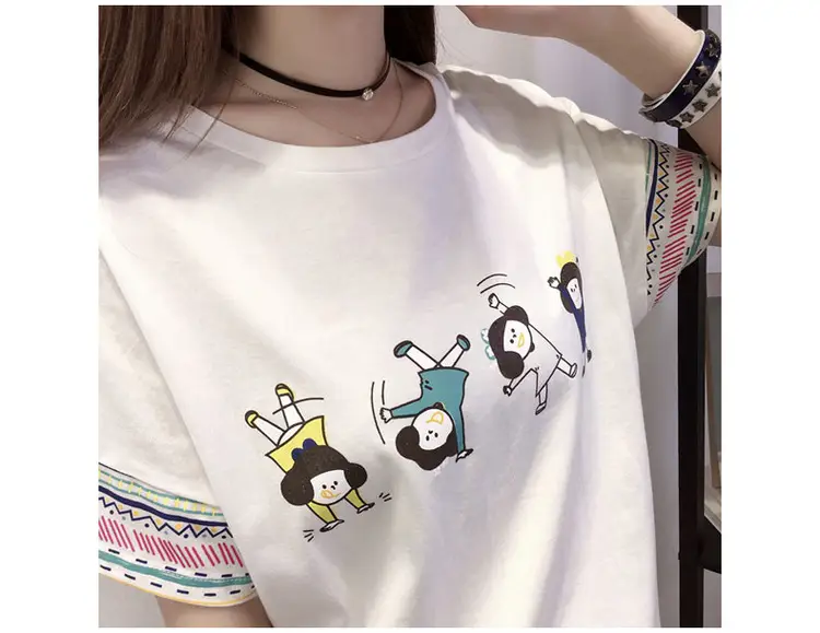 Women Pink Graphic T-Shirt 2025 Summer Loose Fit — feature 9