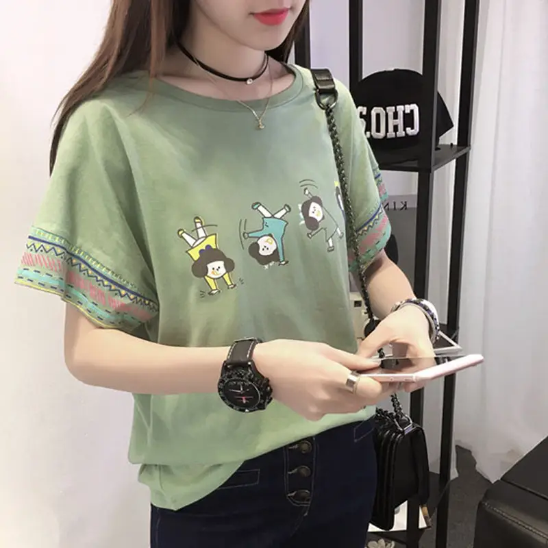 Women Pink Graphic T-Shirt 2025 Summer Loose Fit - Image 2
