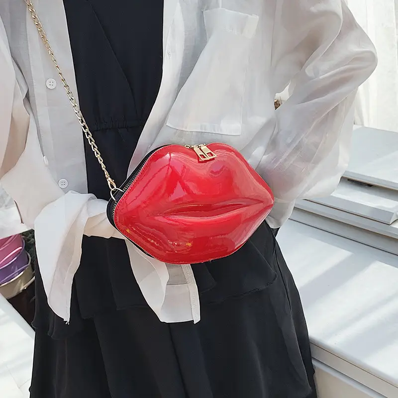 Red Lip Bag Crossbody Shoulder Bag for Girls - Image 9
