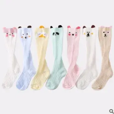 Children's Mesh Socks Cream Mid-Calf Elastic Cuff - Image 8
