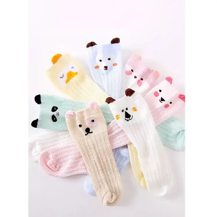 Children's Mesh Socks Cream Mid-Calf Elastic Cuff - Image 9