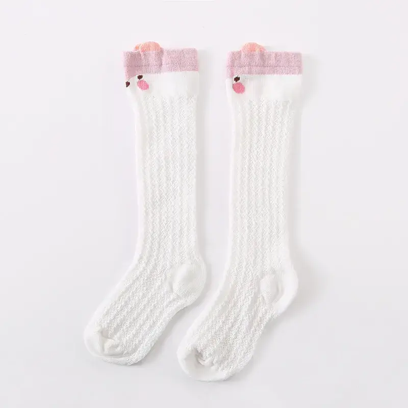 Children's Mesh Socks Cream Mid-Calf Elastic Cuff - Image 5