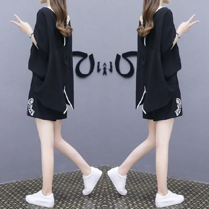 Women Sequined Butterfly Shorts Set Black 2023 - Image 3