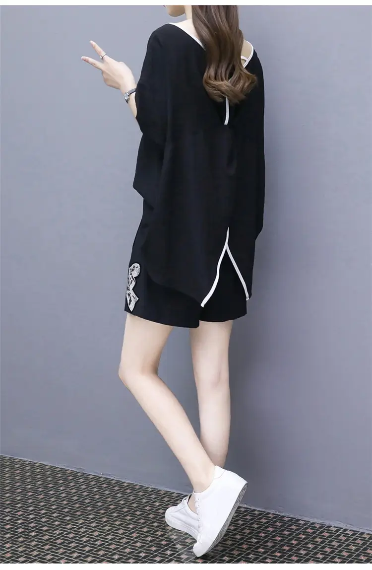 Women Sequined Butterfly Shorts Set Black 2023 — feature 7