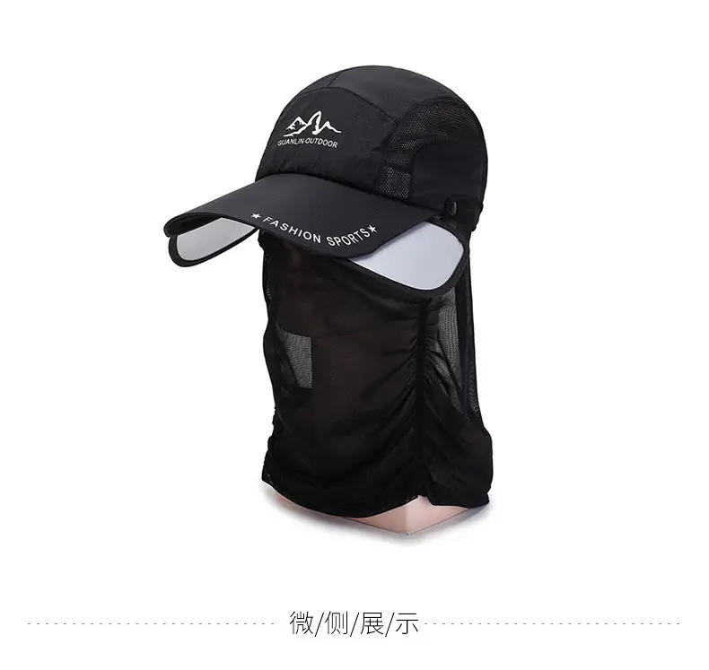 Blue Detachable Neck Sunscreen Cap for Men Women — feature 7