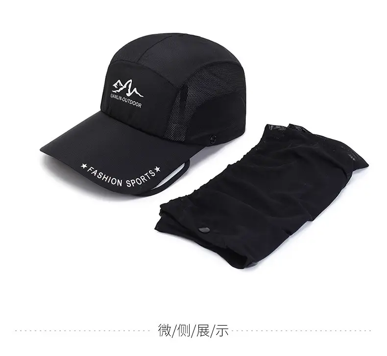 Blue Detachable Neck Sunscreen Cap for Men Women — feature 8