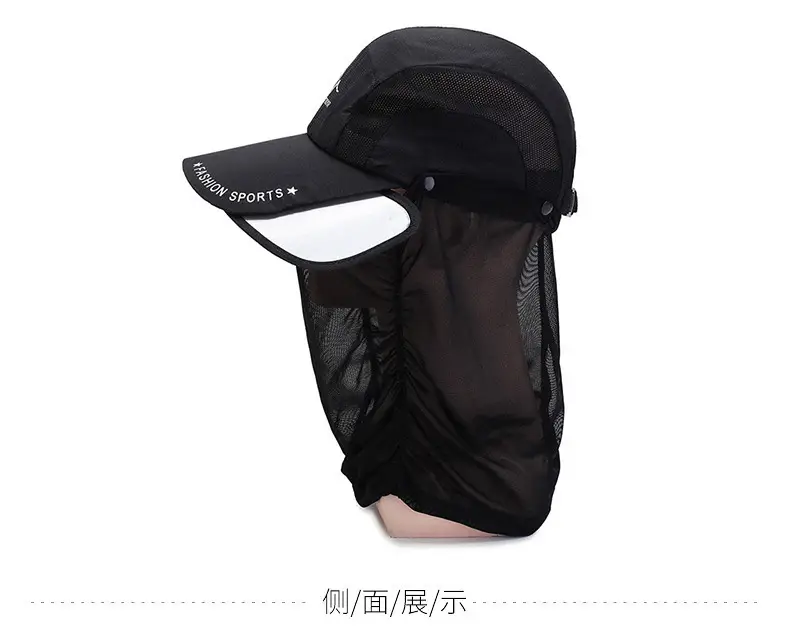 Blue Detachable Neck Sunscreen Cap for Men Women — feature 9