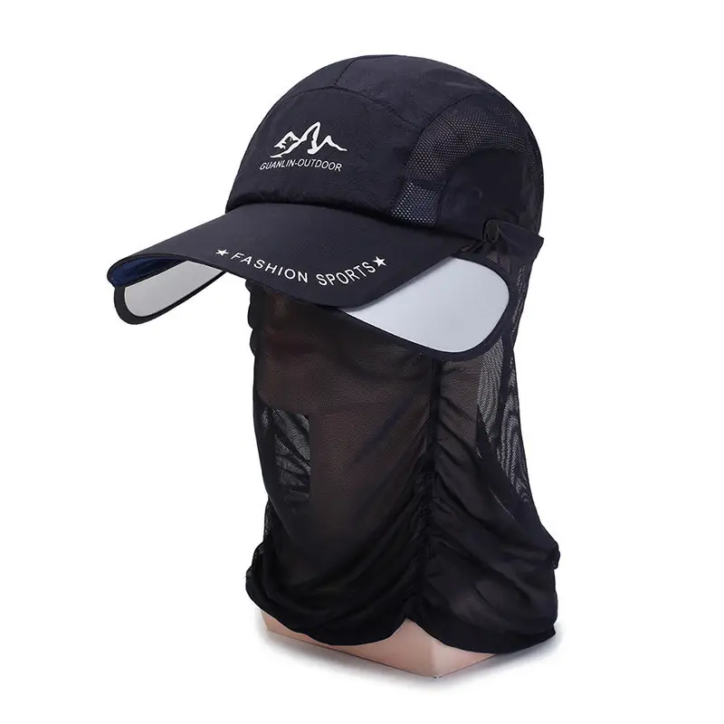 Blue Detachable Neck Sunscreen Cap for Men Women - Image 2