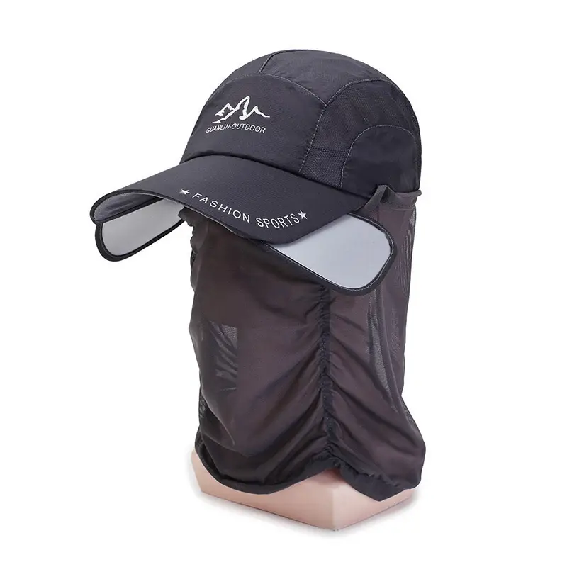 Blue Detachable Neck Sunscreen Cap for Men Women - Image 3