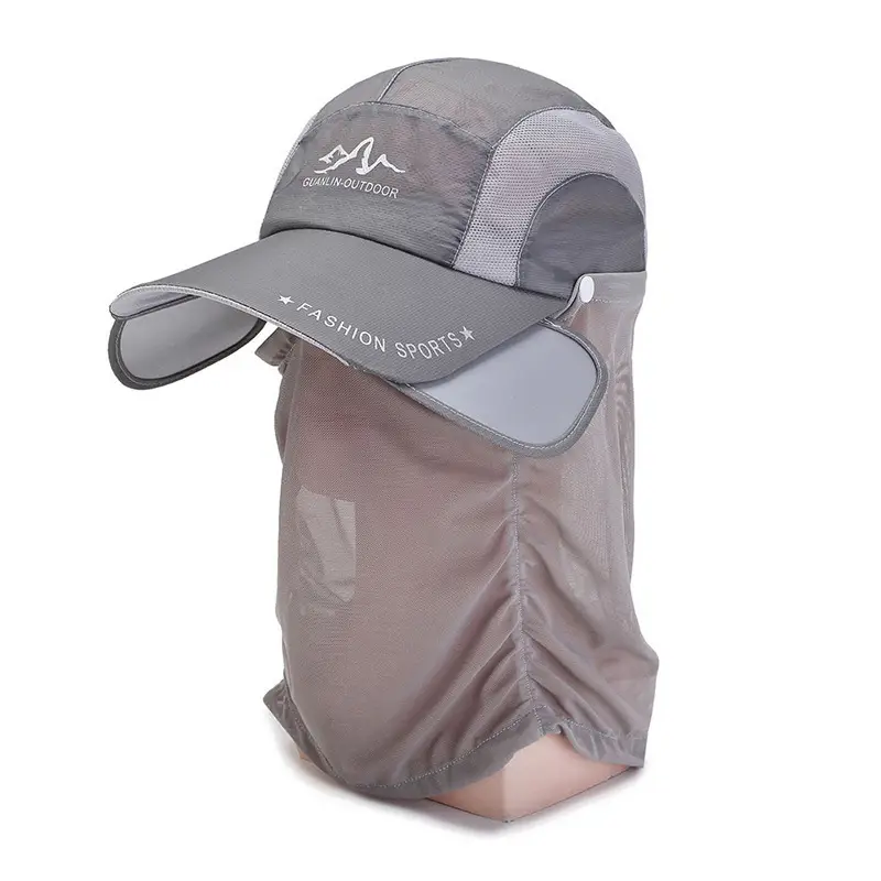 Blue Detachable Neck Sunscreen Cap for Men Women - Image 5