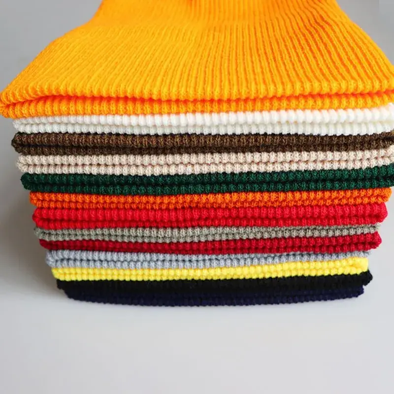 Yellow Knitted Wool Hat for Men Women Winter