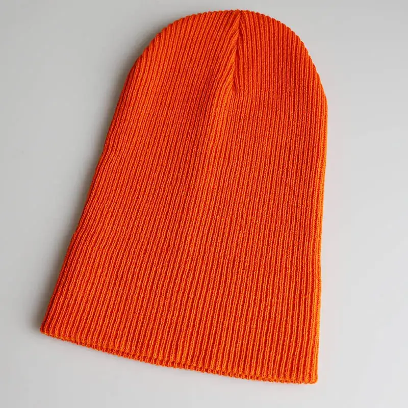 Yellow Knitted Wool Hat for Men Women Winter