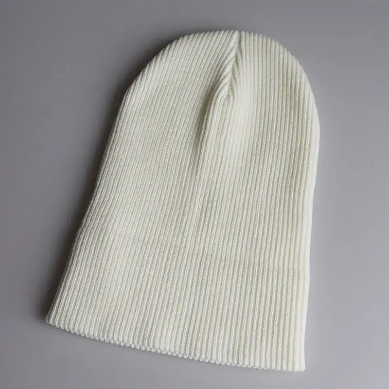 Yellow Knitted Wool Hat for Men Women Winter