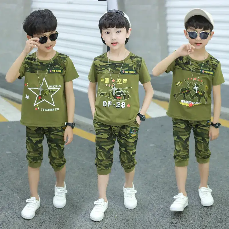 Boys Camo Summer Suit 2019 Korean Style - Image 4