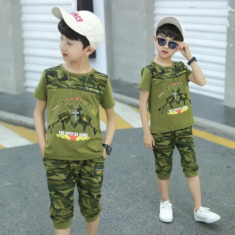 Boys Camo Summer Suit 2019 Korean Style - Image 2