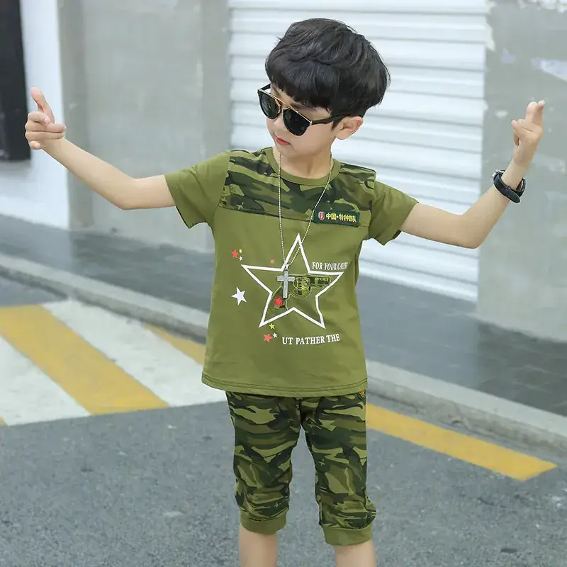 Boys Camo Summer Suit 2019 Korean Style - Image 3