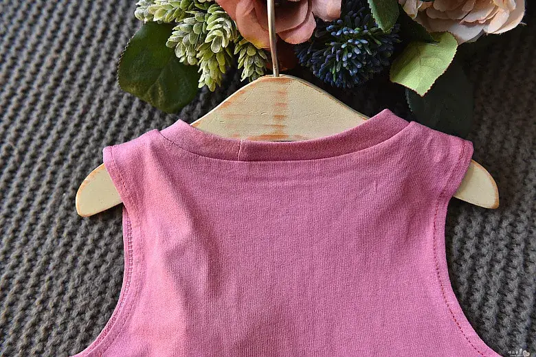 Girls Sleeveless Top with Leaf Print White 2020 Summer β feature 23
