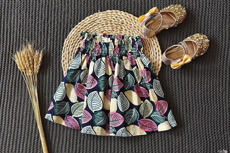 Girls Sleeveless Top with Leaf Print White 2020 Summer β feature 26
